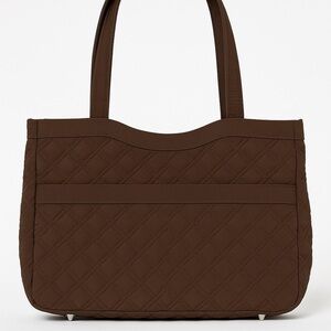 Vera Bradley Quilted Solid Brown Tote Bag/ Perfect size and rare solid color